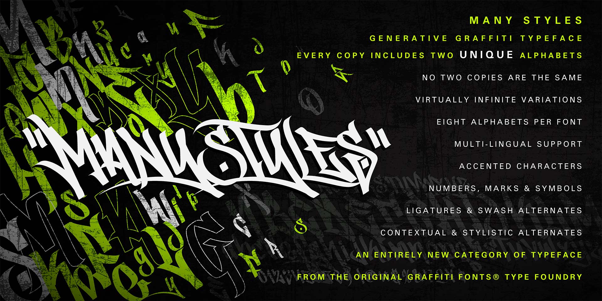 ManyStyles Generative Graffiti Font